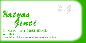 matyas gintl business card
