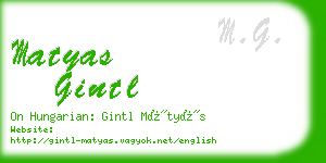 matyas gintl business card